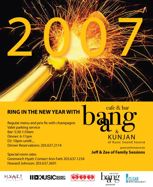 Ring in the New Year with Baang — flyer, December 31, 2006, Riverside, CT
