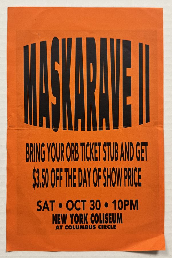 NASA — Maskarave II — flyer, October 30, 1993, New York, NY