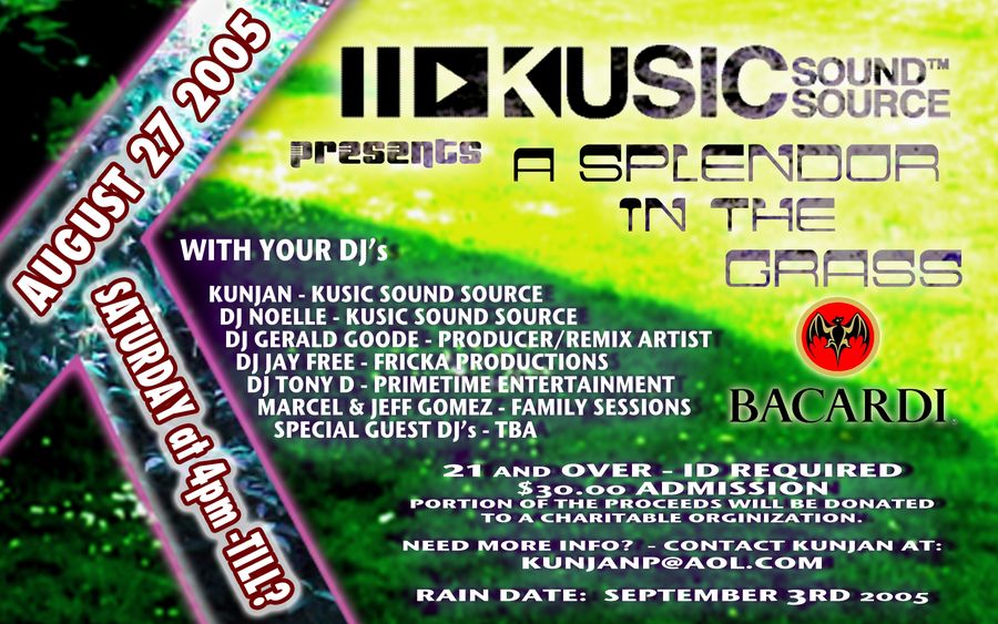 A Splendor in the Grass — flyer, August 27, 2005, Stamford, CT