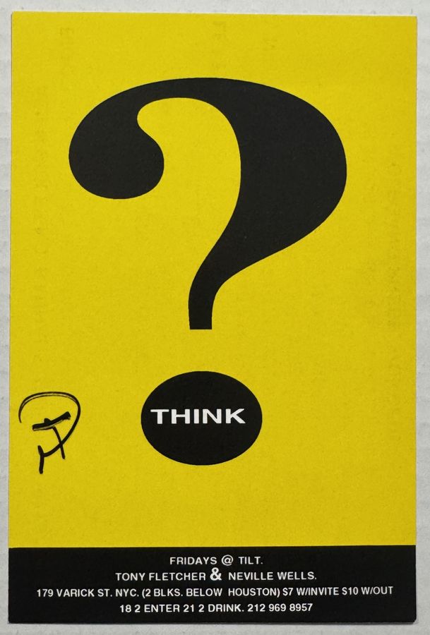 Think — flyer, c. 1993, New York, NY