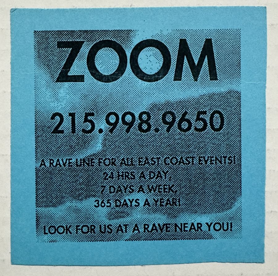 Zoom — flyer, Circa 93–95, Philadelphia, PA